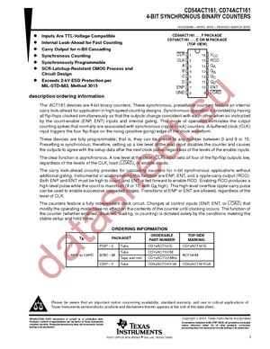 CD74ACT161EE4 datasheet  